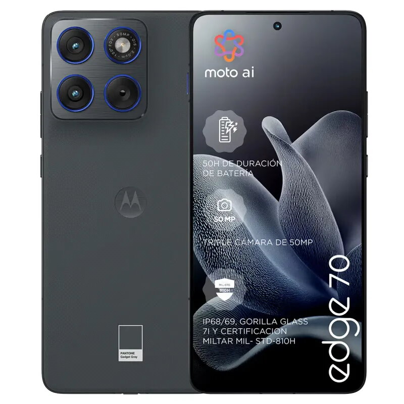 Motorola Edge 70 5G 12/512GB Gris | Ultrafino 5.9mm y Cámara 50MP
