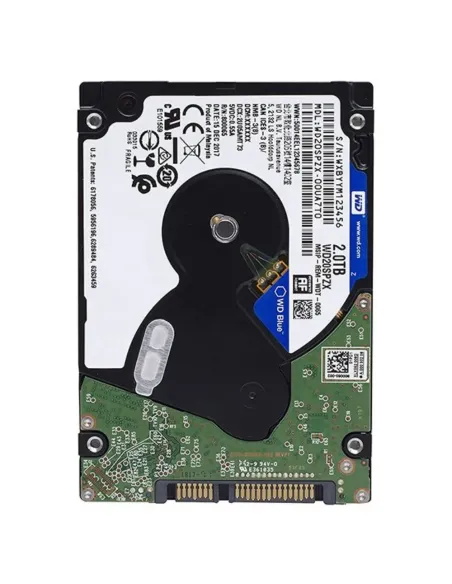 Disco Duro Portatil WD Blue 2TB 2.5 SATA 3 128MB WD20SPZX