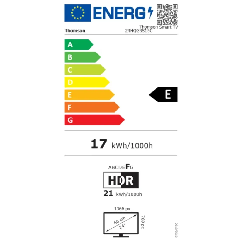 TV Thomson 24" QLED 12V Blanco | Google TV Autocaravanas y Camper