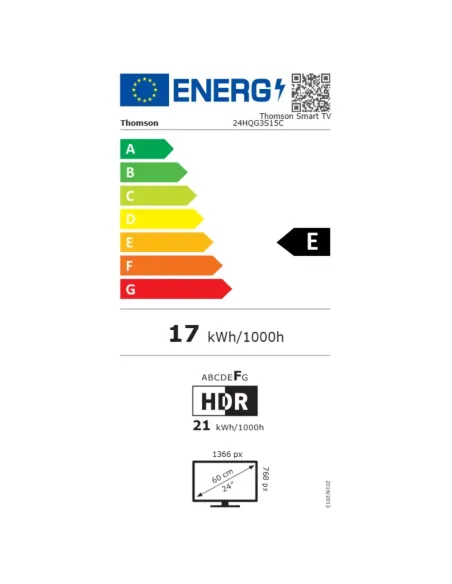 TV Thomson 24" QLED 12V Blanco | Google TV Autocaravanas y Camper