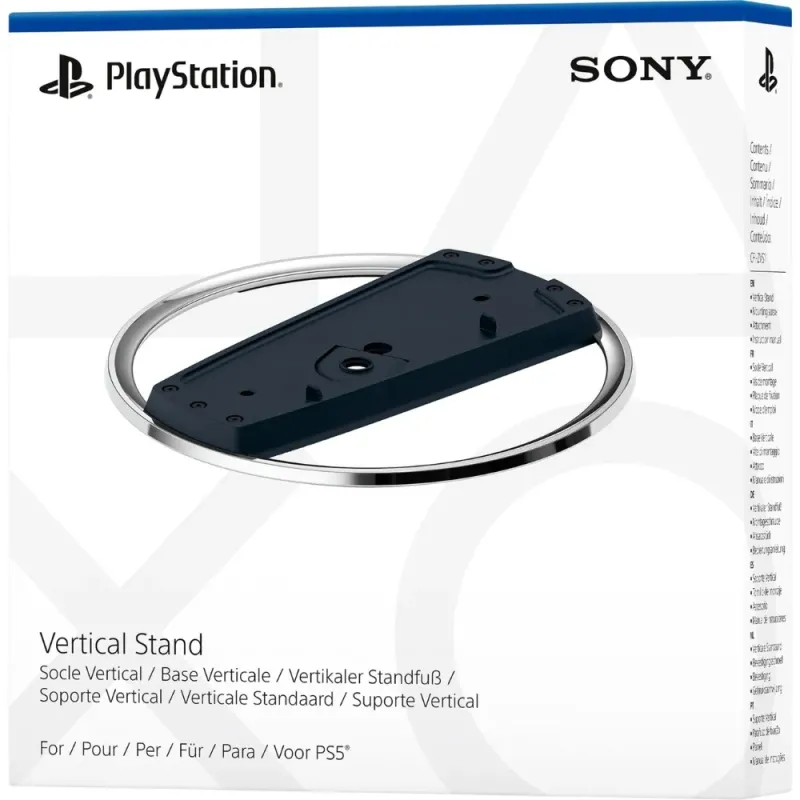 Official Sony Vertical Stand for PS5 Slim | Black & Chrome