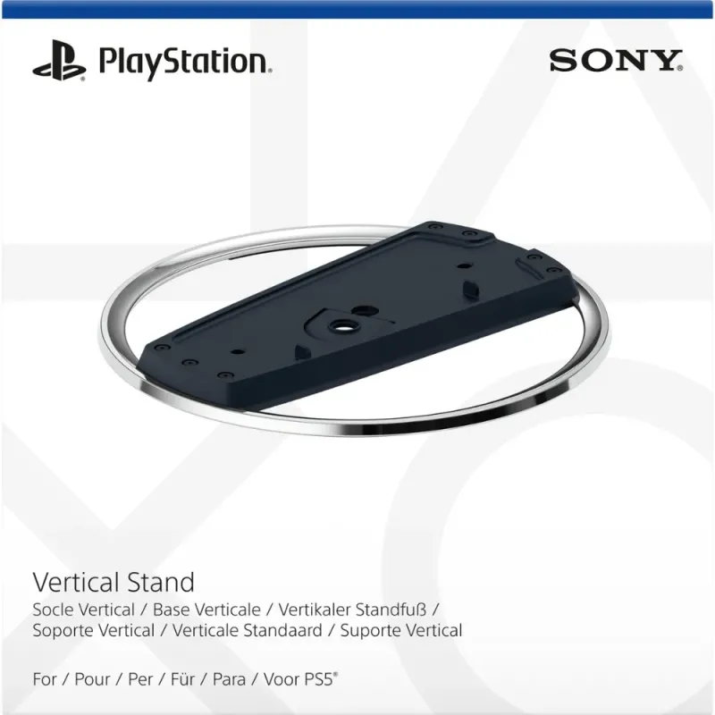 Official Sony Vertical Stand for PS5 Slim | Black & Chrome