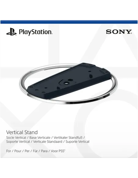 Official Sony Vertical Stand for PS5 Slim | Black & Chrome