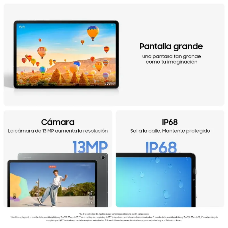 Samsung Galaxy Tab S10 FE 128GB Wifi | Potencia con S Pen y IP68