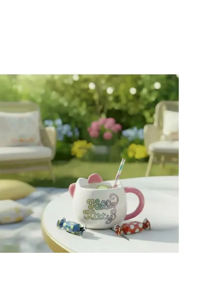 Taza 3D Hello Kitty KONIX 500ml | Taza Cerámica Kawaii Oficial