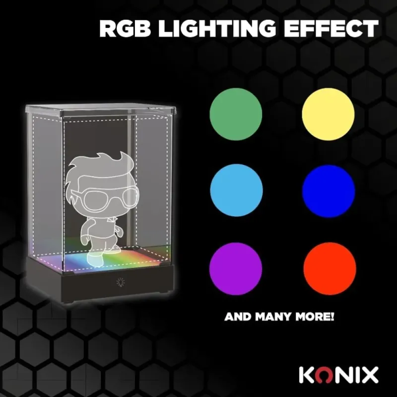 Caja Exposición LED KONIX Display Box | Urna Acrílica RGB Figuras