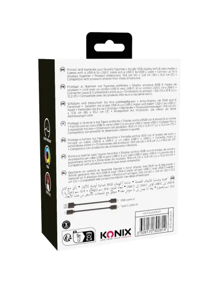 Caja Exposición LED KONIX Display Box | Urna Acrílica RGB Figuras