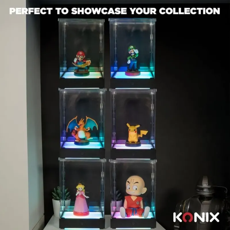 Caja Exposición LED KONIX Display Box | Urna Acrílica RGB Figuras