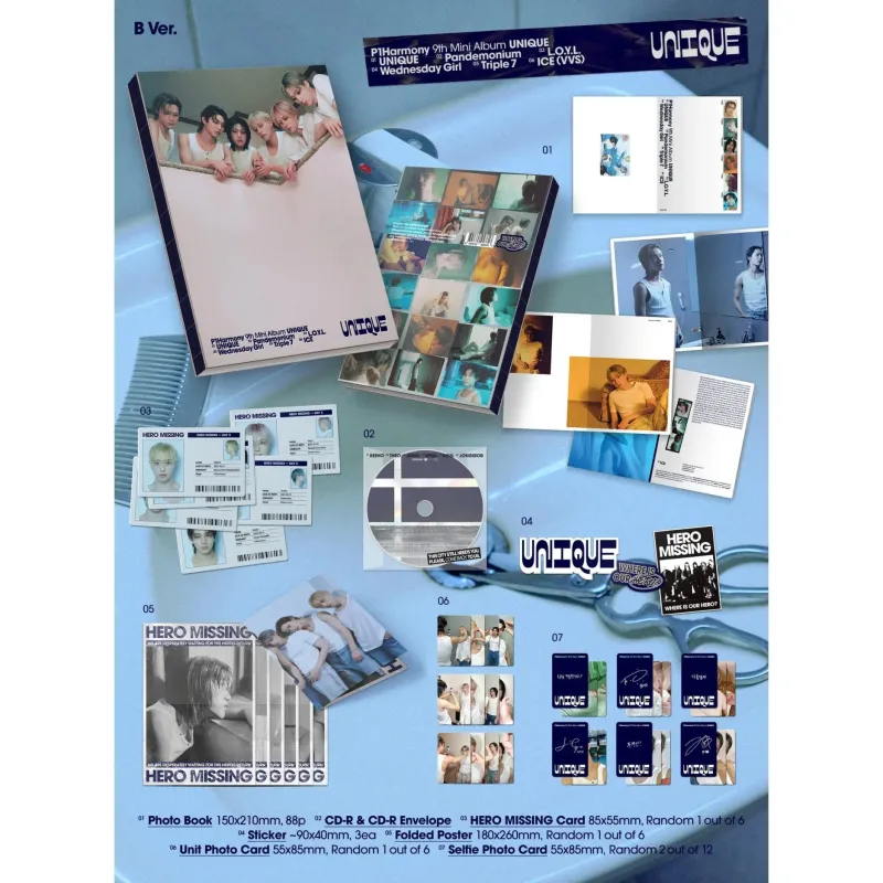 P1Harmony - UNIQUE (Photobook/Standard) - Álbum K-Pop