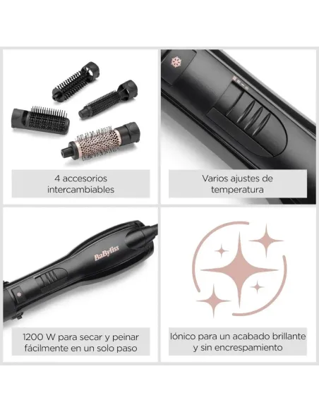 Cepillo de aire BaByliss Smooth Finish 1200W | Moldeador Iónico