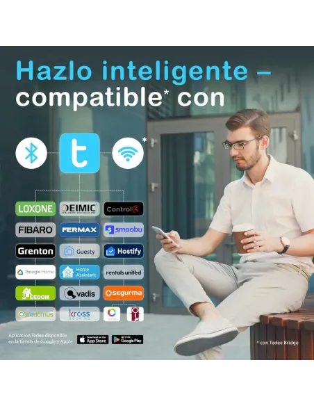 Tedee GO2 Alu Cerradura Inteligente Plata TLV2.0 | Bluetooth Matter