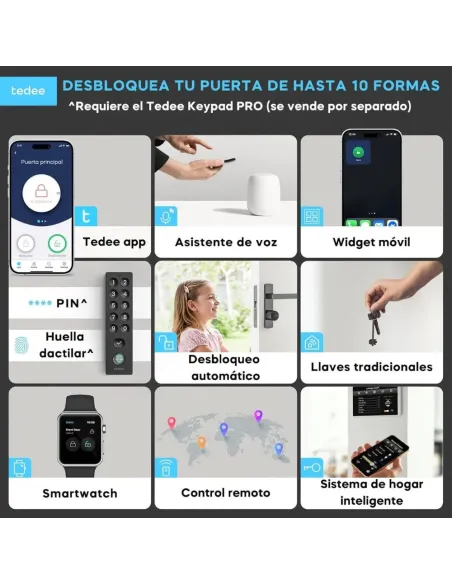 Tedee GO2 Alu Cerradura Inteligente Plata TLV2.0 | Bluetooth Matter