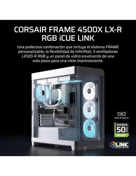 Corsair Frame 4500X LX-R RGB Link Cristal Panorámico Blanca