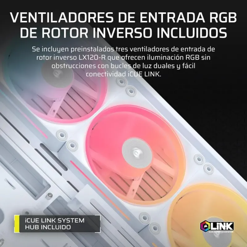 Corsair Frame 4500X LX-R RGB Link Cristal Panorámico Blanca