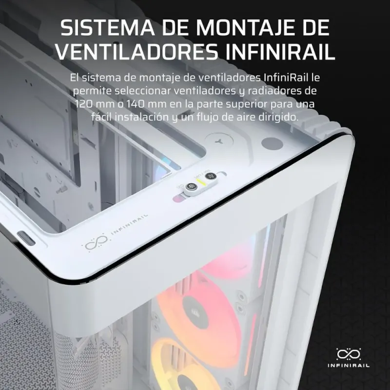 Corsair Frame 4500X LX-R RGB Link Cristal Panorámico Blanca
