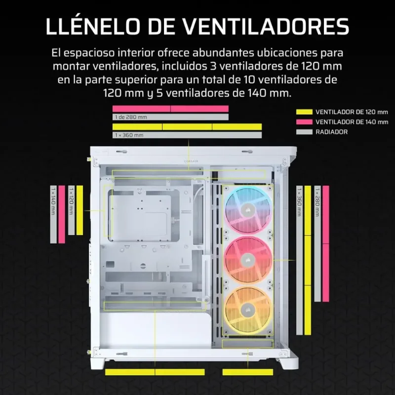 Corsair Frame 4500X LX-R RGB Link Cristal Panorámico Blanca