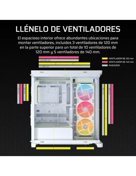 Corsair Frame 4500X LX-R RGB Link Cristal Panorámico Blanca