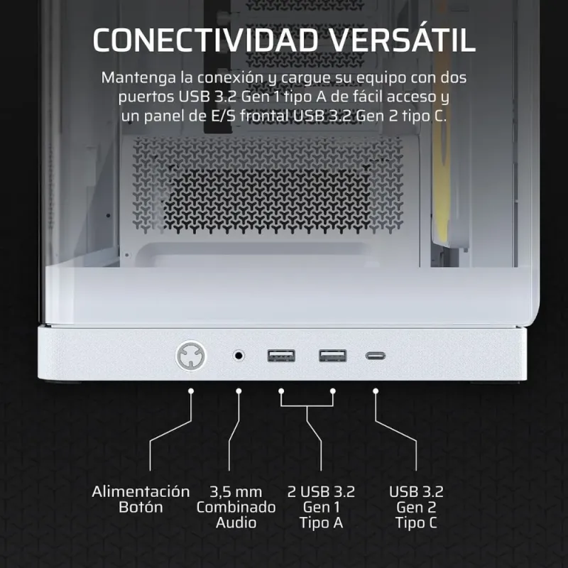 Corsair Frame 4500X LX-R RGB Link Cristal Panorámico Blanca