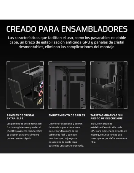 Corsair 3500X LX-R RGB iCUE Link | Chasis Mid-Tower Cristal