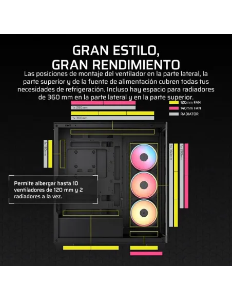 Corsair 3500X LX-R RGB iCUE Link | Chasis Mid-Tower Cristal