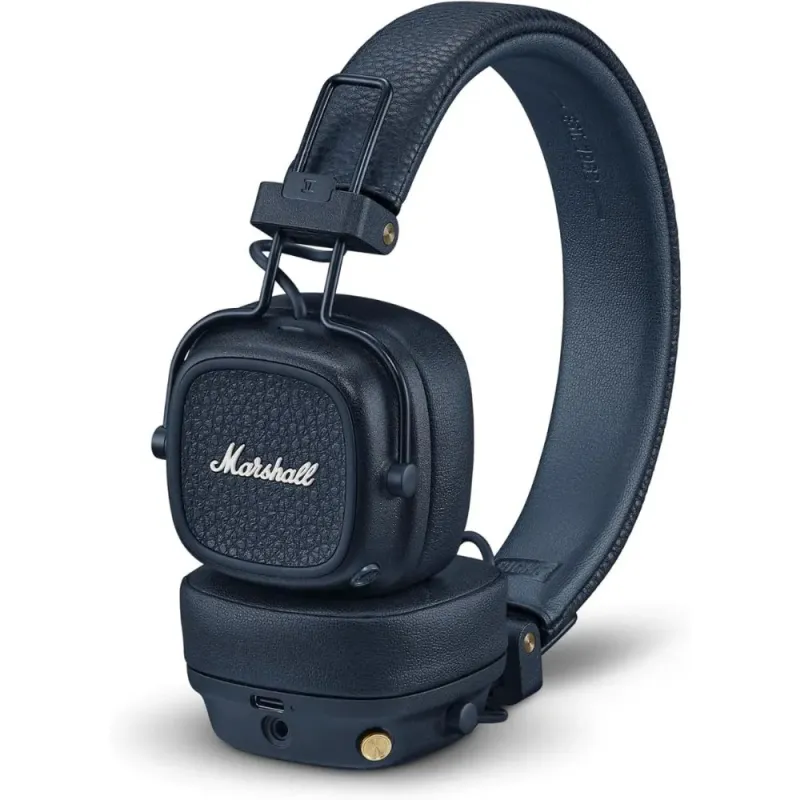 Marshall Major V Blue: Bluetooth Headphones with 100+ Hours of Battery
