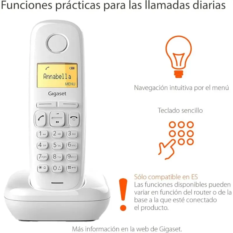 Gigaset A170 Blanco - Teléfono Inalámbrico DECT