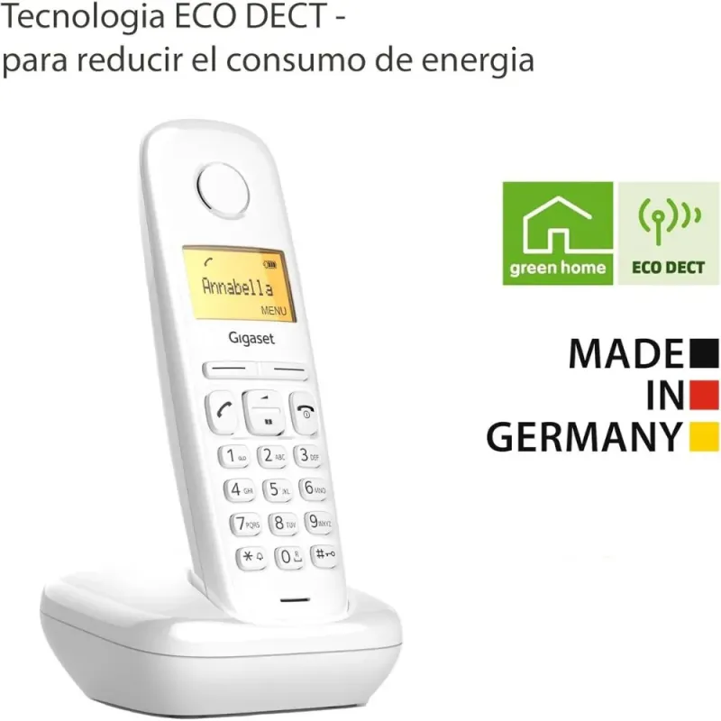 Gigaset A170 Blanco - Teléfono Inalámbrico DECT