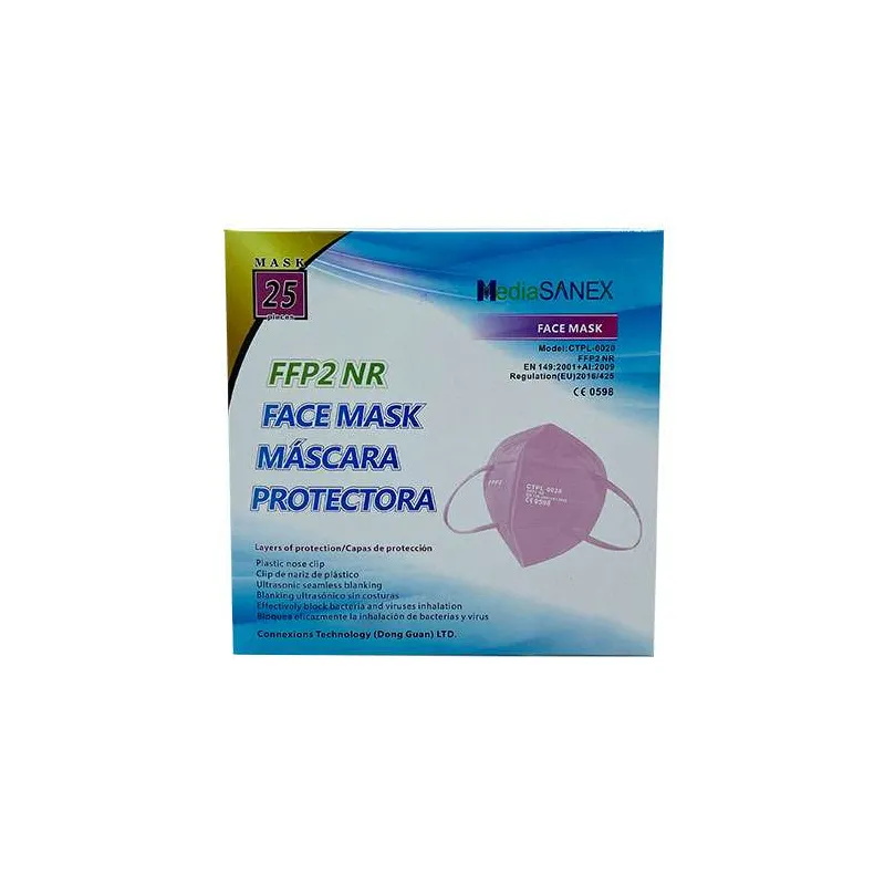 Mascarillas FFP2 Rosas 25 Uds | Certificado CE MediaSanex - TiendaCPU