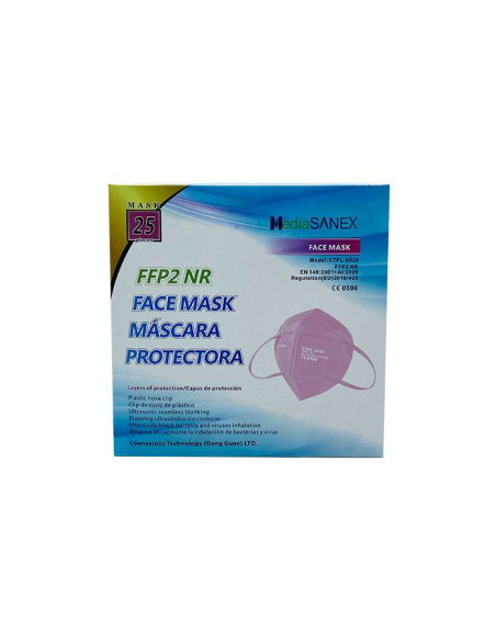 MediaSanex FFP2 Masks Pink 25 Pack | CE Certified PPE - TiendaCPU