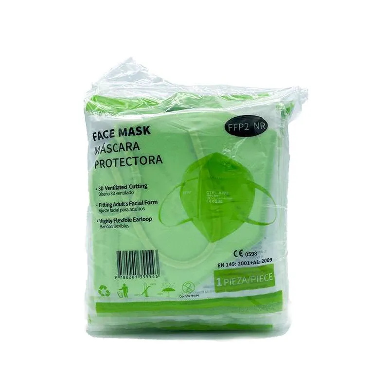 Mascarillas FFP2 Verdes 25 Uds | Certificado CE MundoSalud - TiendaCPU